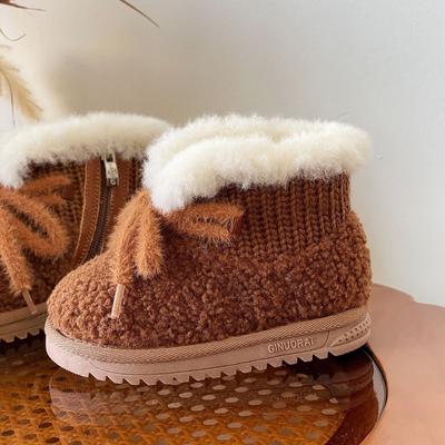 Зимние хлопковые ботинки, теплые детские прогулочные туфли на мягкой подошве