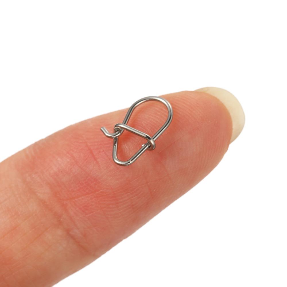 Fish Hook Swivel Solid Rings Stainless Steel Fast Clip Lock Safety Snaps Lure Connector Pins