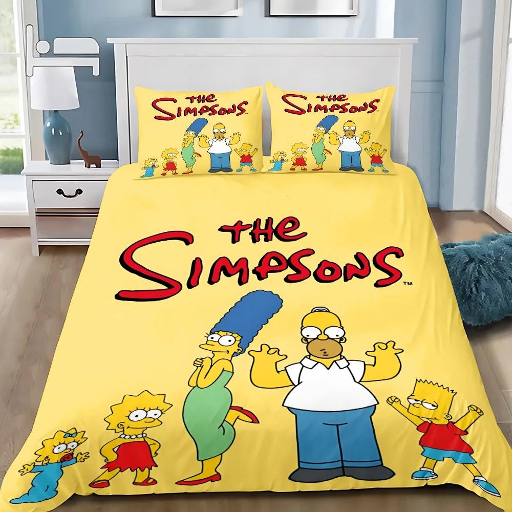 Exquisite Duvet Cover Set S-Simpsons Catoon Bedding Set Bedroom Decoration Single Twin Full Size Kids Adult Boys 2/3piece set