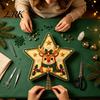 Ручной набор для создания верхушки на елку «Звезда со стразами и искусственным жемчугом» с материалами, Санта, снеговик, олень, художественные принадлежности для декоративного узора «Ангел»