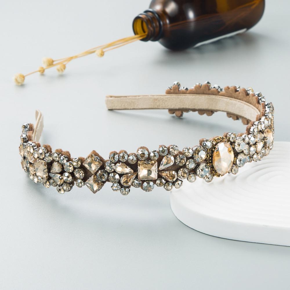 Retro Women Baroque Hairbands European and American Rhinestone Full Diamond Headband Palace Style Hair Ties Hair Accessory