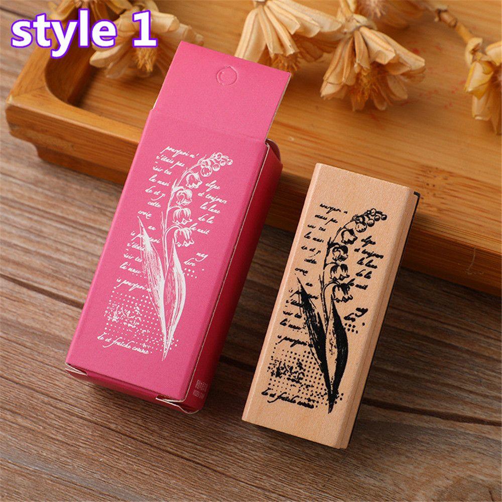 Поделки Сделай сам Винтажные Штампы для Девочек Штампы Растения Дерева Деревянные Резиновые Штампы