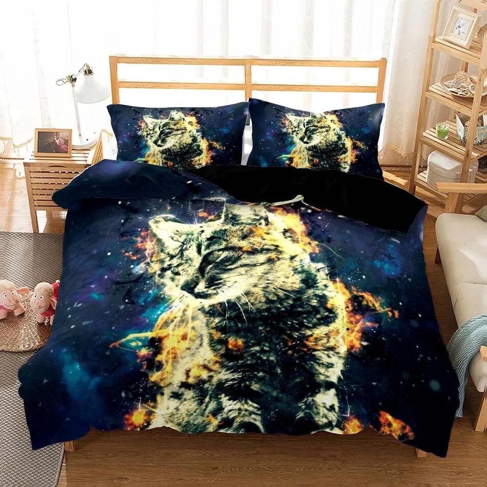 Роскошный темно-синий комплект постельного белья Galaxy Twin Full Queen King Size, пододеяльник/пододеяльник, комплект сияющих звезд, звездное небо, пододеяльник