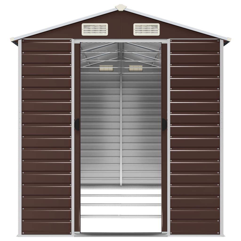 Garden Shed Brown 191 x 385 x 198 cm Galvanized Steel