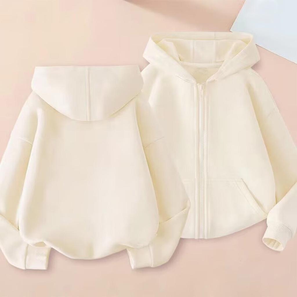 Детская модная однотонная повседневная куртка с длинными рукавами, толстовка с капюшоном на молнии