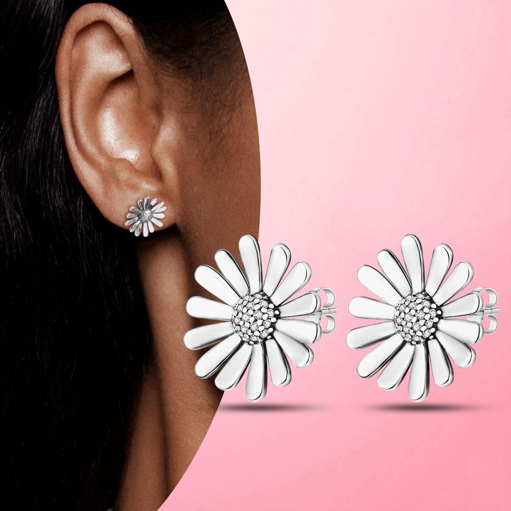 Серьги Серебряные серьги 925 пробы Геометрические серьги-гвоздики для женщин Свадебные серьги в корейском стиле S925 Изящные ювелирные изделия Тенденция