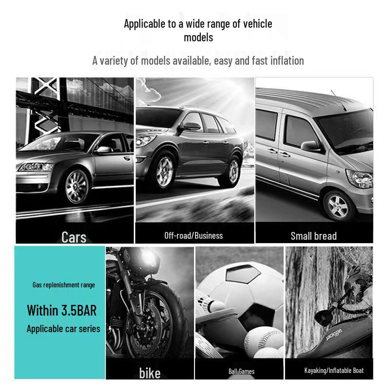 Портативный электрический автомобильный насос высокой мощности с двумя цилиндрами