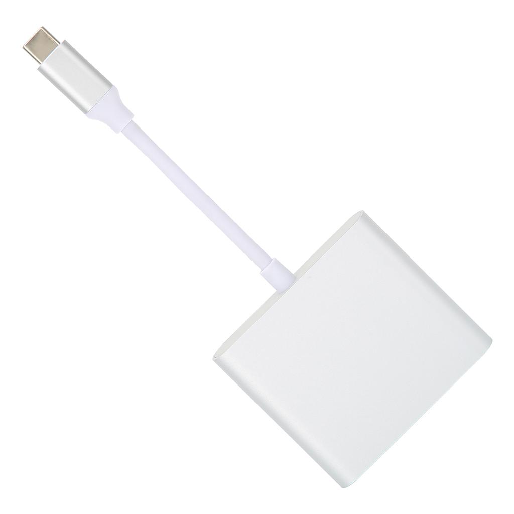 4K 3 In 1 TypeC Docking Station TypeC To HDMI Compatible USB PD MultiPort Adapter(Silver )