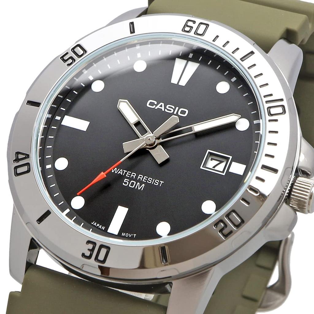 Casio Стандартные аналоговые кварцевые часы Military Olive Overseas Model [Casio] мужские MTP-VD01-3EV [Товар]