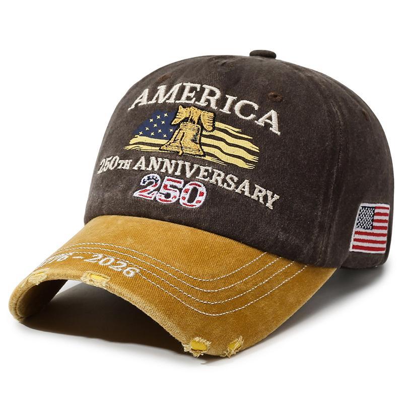 Винтажная унисекс бейсболка с вышивкой к 250-летию США, кепка в стиле Dad Hat, кепка для защиты от солнца на улице