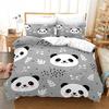 Cartoon Chinese Panda Bedding Set Soft Microfiber Double Queen King Twin Duvet Cover Kids Girls Room Decor White Duvet Cover