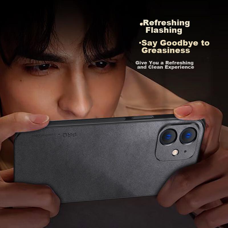 IPhone 11 Case, 11 Protective Cover, Shockproof Camera Full Protection Soft, Simple Luxury Silicone Outer Case, WoAnd Leather Cover, Gray