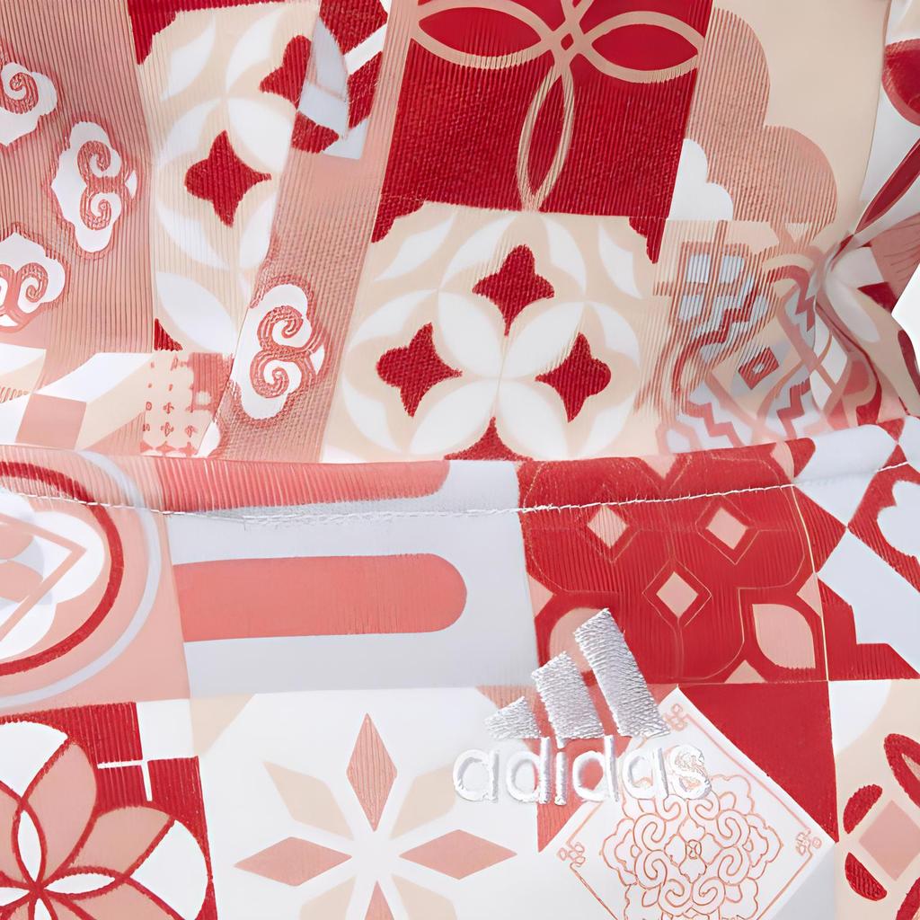 Adidas Толстовка с капюшоном со сплошным принтом, женские топы, красная HC2795