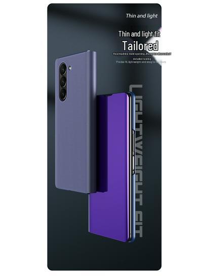 Чехол для телефона Samsung Z Fold7/6/5: Умный флип-зеркало, Полное покрытие, Защита от падений, Складная защита экрана.
