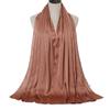 Hot-selling New Satin Smooth Crepe Natural Pleated Scarf Malaysia Indonesia Popular Ethnic Headscarf Women