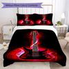 1PC Electric guitar Theme Bedding Quilt Set Quilt Cover Pillowcase Home Decoration Birthday Gift (1 * duvet cover + 2 * pillowcase, without core)A3