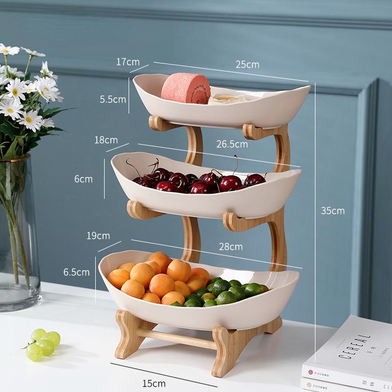 2021 Новый поднос для фруктов Гостиная Журнальный столик Креативные современные украшения для дома Многослойные скандинавские онлайн знаменитости Свет Роскошный пластиковый поднос для закусок