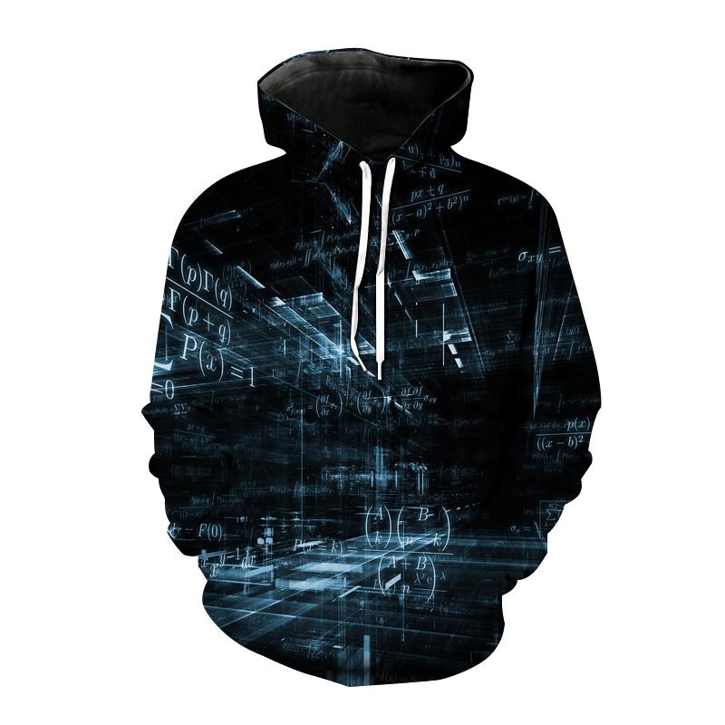 Смешные толстовки с 3D-принтом Математическая формула Графическая уличная одежда для мужчин и женщин Модные большие толстовки с капюшоном для детей для мальчиков и девочек Топы Пальто