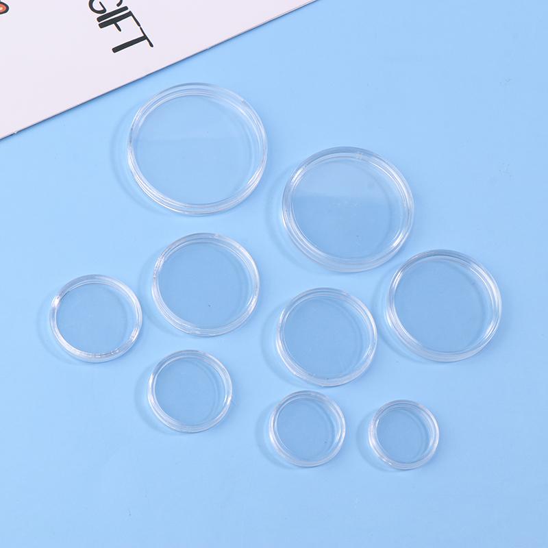 10Pcs 9Sizes 18-40Mm Clear Plastic Protector Capsules Containers Case For Token Coin Collection Transparent Holder Boxes