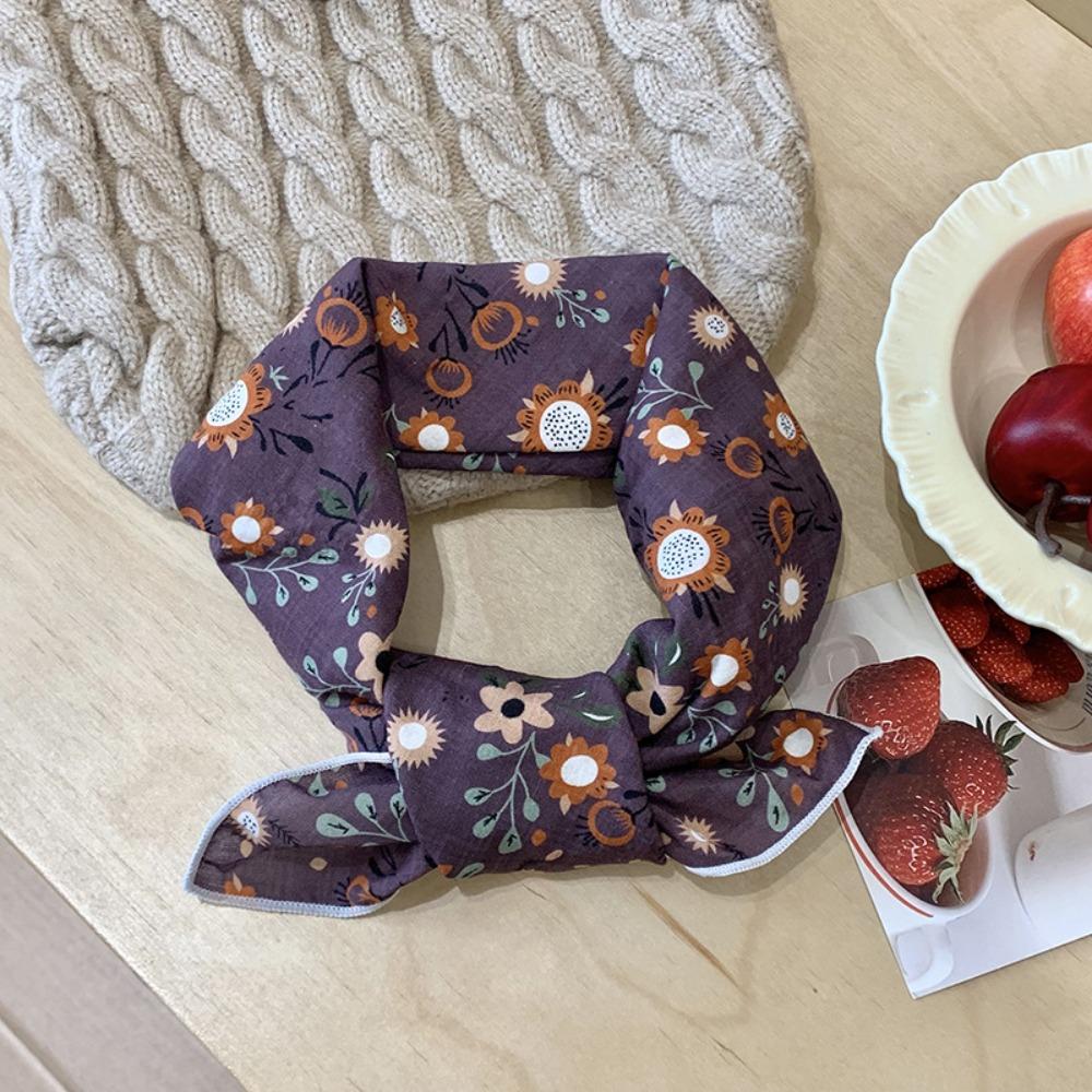 Солнцезащитные шарфы с цветочным принтом, шейный платок, шелковый шарф с принтом, модный маленький квадратный шарф, женский