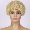 LISI HAIR Афро-женские короткие волосы, странные вьющиеся парики с челкой для чернокожих женщин, африканские блондинки, бесклеевые парики для косплея, парик из синтетического волокна