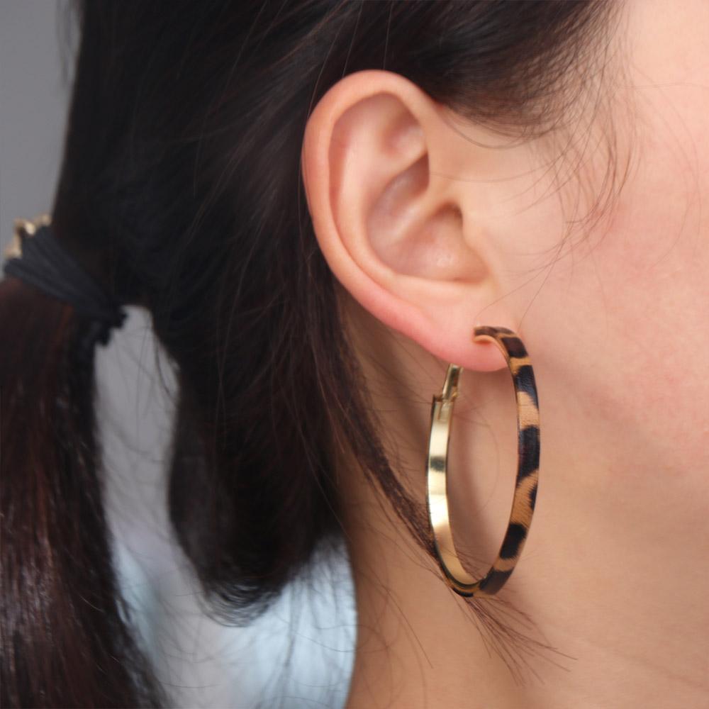 Y2k Leopard Hoop Earrings Round Women's Jewelry New Resin Hoop Earrings Gift