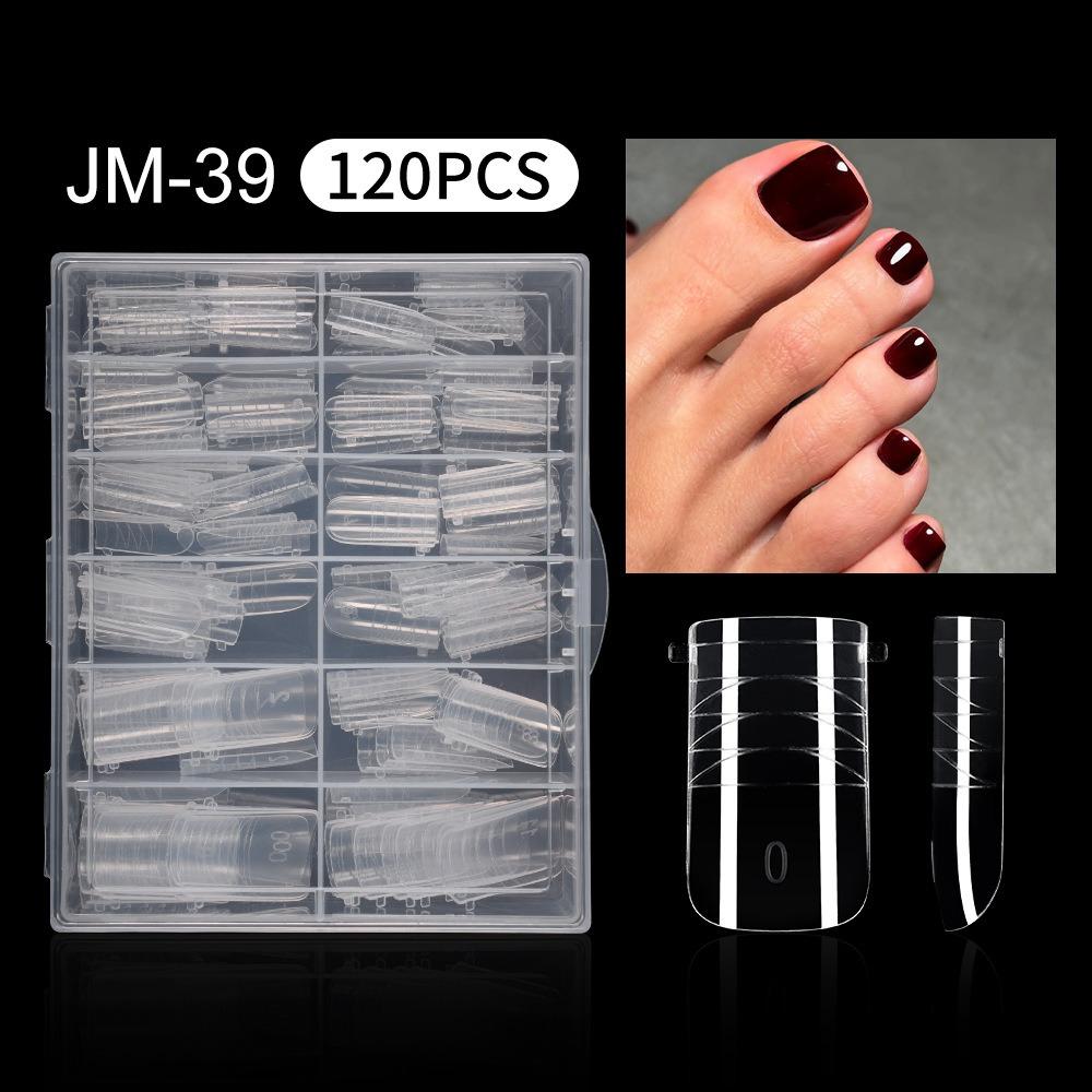 120pcs Full Cover False Tips Acrylic Poly Nail Gel Molds New Toe Nail Mold  For Extension
