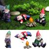 Set Of 4pcs Miniature Naughty Gnome Statues For Whimsical Garden Decor And Fun