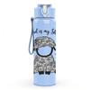 1PC Lamb Quote Text Art 750ml Color Plastic Sports Water Bottle Leakproof Flip Straw Lid Suitable for Sports Office Home Use