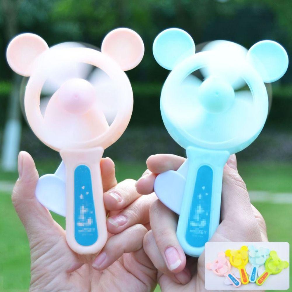 Cute Cartoon Handheld Fan Mini Pocket Fan Summer Cooling Fan Manual Press Fan  Kids