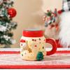 Magnetic Christmas Mug with Lid Cute Ceramic Water Cup Girl High-looking Cartoon Office Couple