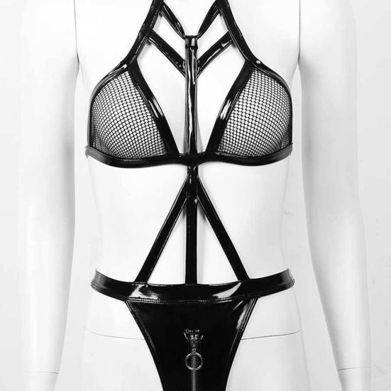 Шикарное женское боди, облегающий комбинезон на молнии, порнографическое женское боди с открытой спиной