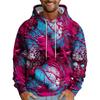 Men's Loose Abstract Printed Hooded Sweatshirt Men's Casual Fashion Sports Sweatshirt