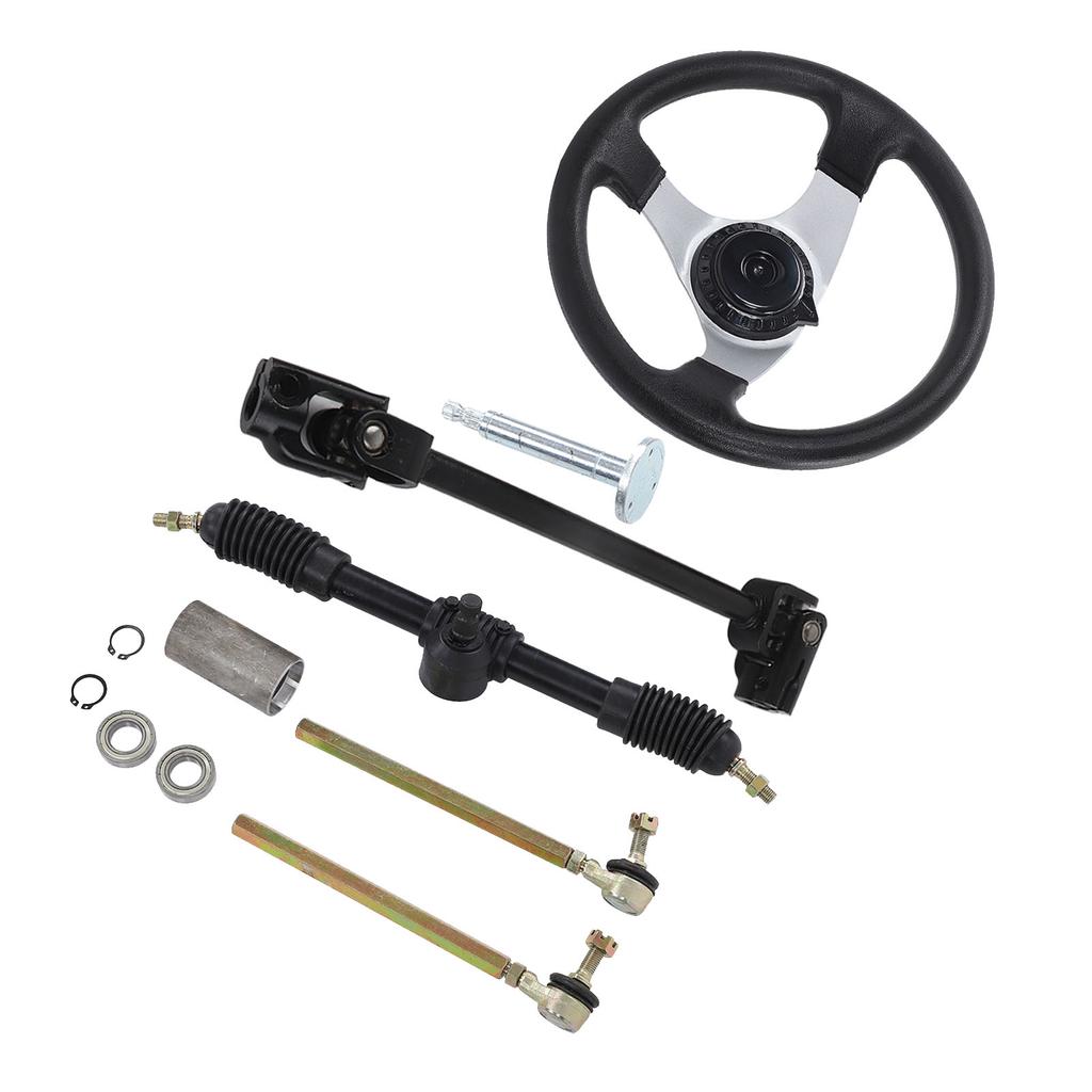 Go Kart Steering Wheel Assembly Set Adjustable 300mm 11.8in Diameter for 150cc‑250cc Engines