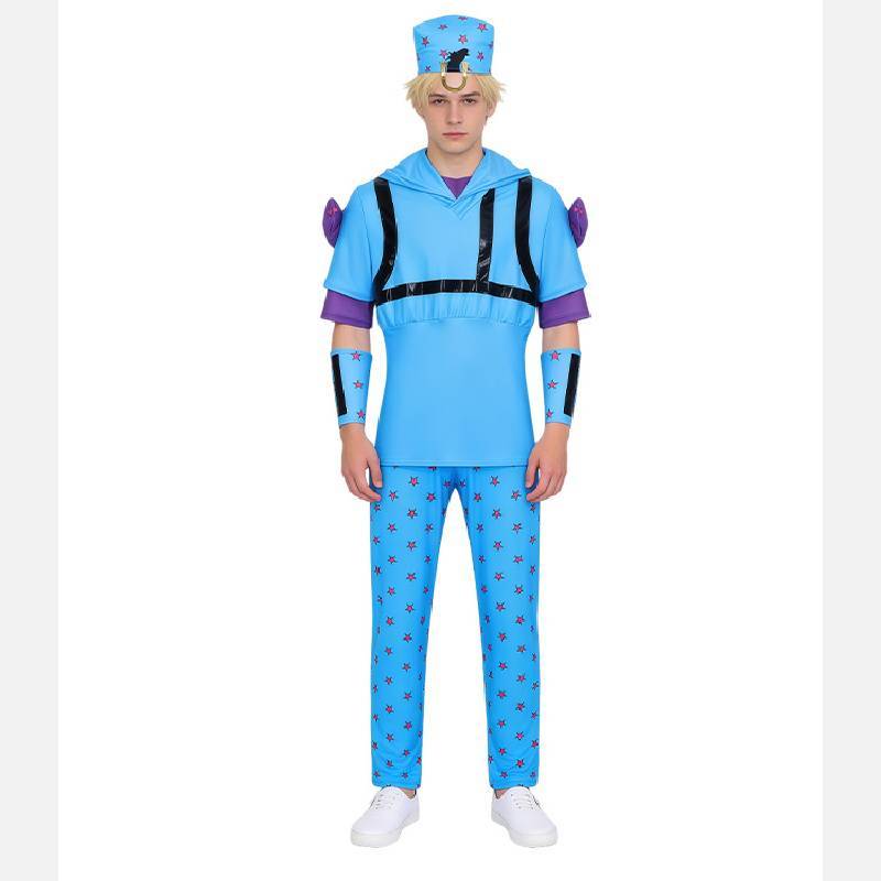 Косплей костюм Джонатана Джоста из JoJo's Bizarre Adventure с набивной тканью для Хэллоуинской вечеринки