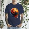 Unisexs Casual Loose Round Neck Short Sleeve Tshirt Basketball Print Modale Polyester Polyester Tshirt Ink Splatter Design