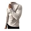 Men Long Sleeve T-Shirt Winter Autumn Solid Color Sweatshirt Half High Zip Neck Pullover Casual Male Tops for Sports Daily Wear