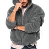 Winter Man Warm Fleece Fur Fluffy Hooded Coat Jacket Zip Up Solid Color Outwear Jumper Streetwear Jackets Clothing For Men