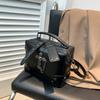 Женская готическая панк квадратная маленькая сумка через плечо с верхней ручкой, черепа, кресты, цепочка, ПУ кожаная сумка на плечо, женская сумка, кошелек