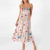 Women's Long Beach Casual Elegant Spaghetti Strap Maxi Dress Floral Low-key Flowing Bohemian Dress