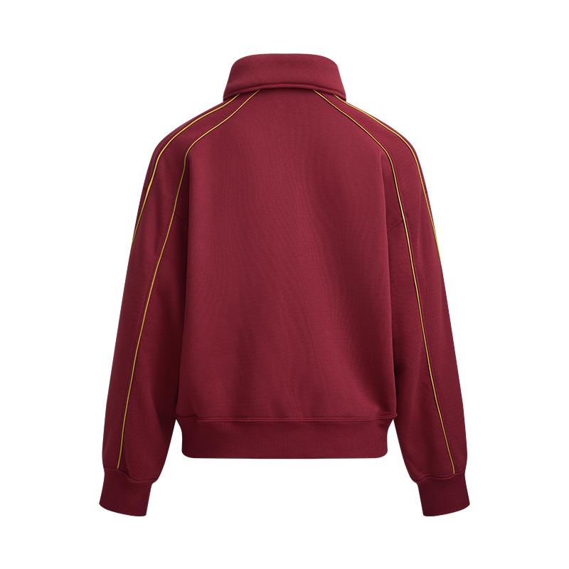 Under Armour Spring Casual Series Logo Minimal Loose Half-Zip Women Sweatshirt Flame Red 6006009-625