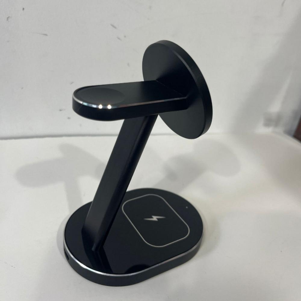 Беспроводное зарядное устройство 3-в-1 из алюминиевого сплава, настольная подставка, подходит для беспроводной зарядки наушников iPhone Watch