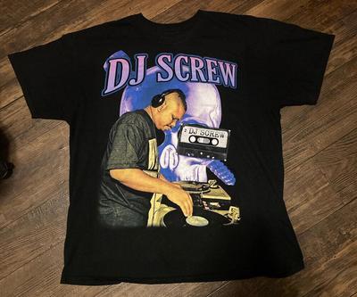 Винтаж DJ SCREW Screwed Up Click На Концерте Хлопок Черный Полный Размер Футболка BL369