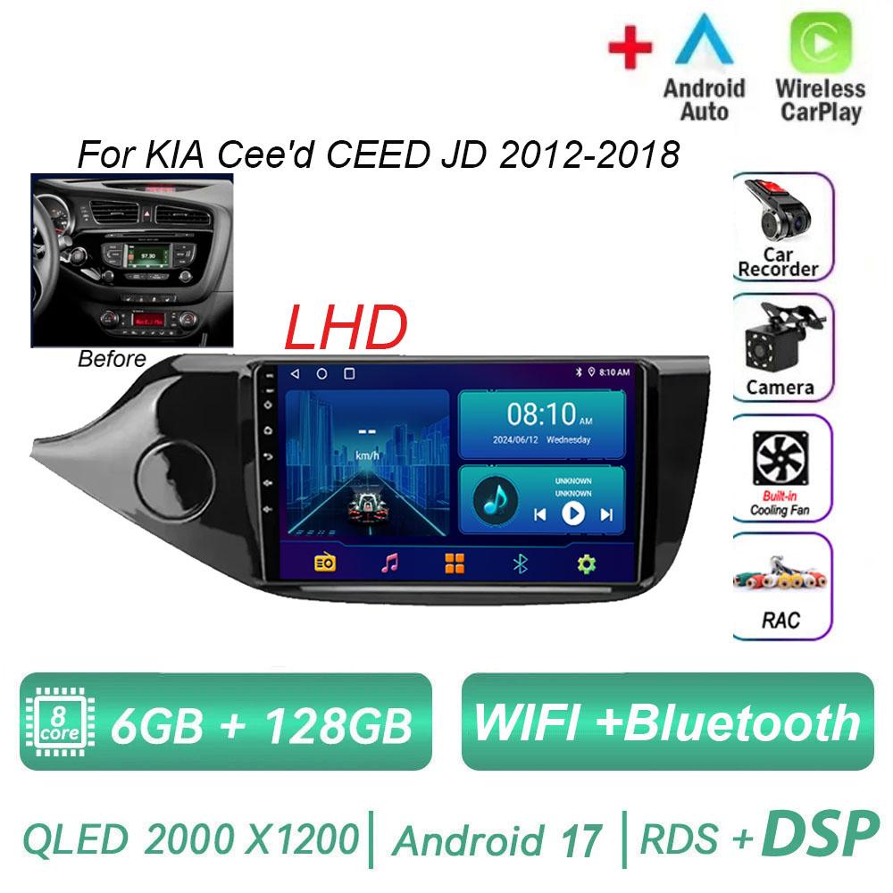 Lecteur vidéo multimédia Android 17 DSP pour voiture, pour KIA Cee'd CEED JD 2012 – 2018, Navigation GPS 2 din RDS Carplay 4G WIFI
