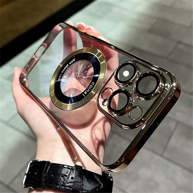 Роскошный магнитный прозрачный чехол для Magsafe с беспроводной зарядкой для Iphone 14 Pro Max Plus 12 13, жесткий защитный чехол для ПК