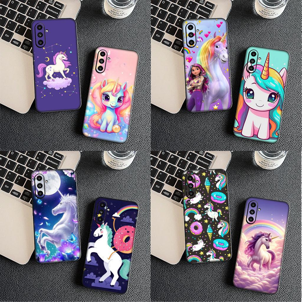 for Motorola Moto G86 G57 G67 G24 G15 G54 Power G13 G14 G34 G35 G45 G60 G53 G55 G64 G75 G72 Phone Case Unicorn Cartoon Horse