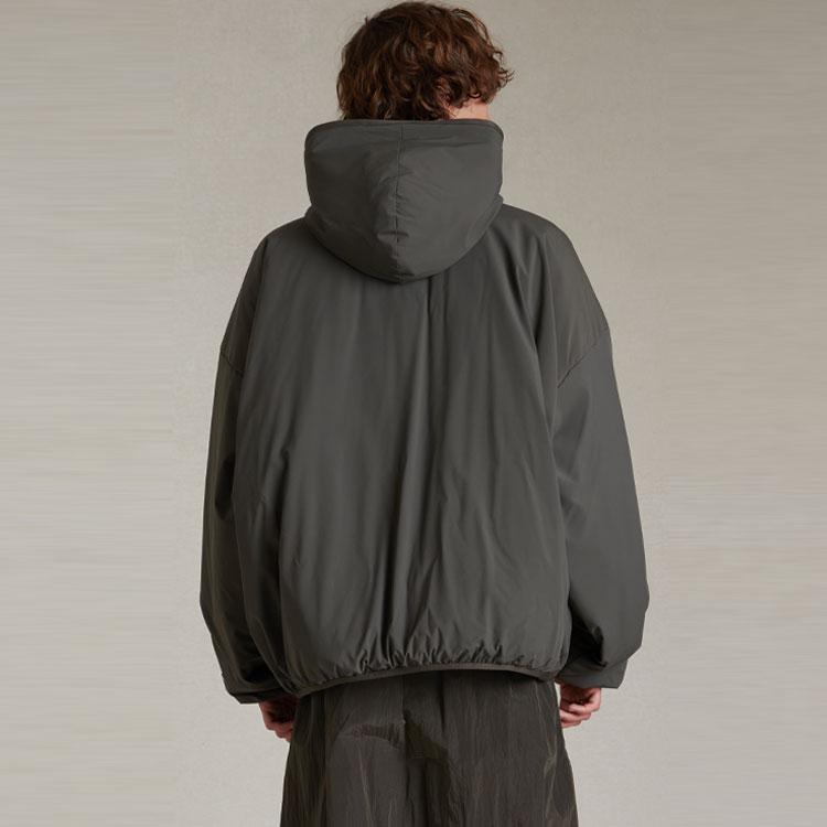 Fear of God Essentials Утепленная толстовка с молнией до середины Черная Мужская Одежда 202SP244330F
