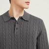 SEVEN Men's Wool Blend Cable Knit Polo Sweater