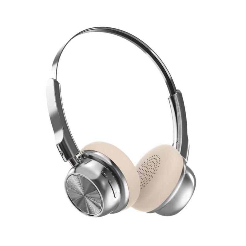 Ретро Стерео Металлические Беспроводные Совместимые с Bluetooth Hi-Fi Наушники Накладные С Регулируемым Оголовьем Долгое Время Работы от Батареи