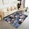 Erosebridal Moth Skull Moon Area Rug 4'11" x 3'3" Bohemian Stars Exotic Living Room Rugs Starry Sky Mysterious Decorative Carpet Black and W